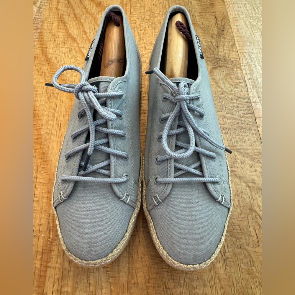 Sperry Sky Sail Jute Wrap Canvas Sneaker, size 10